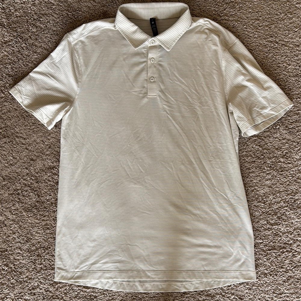 Lululemon Athletica White Polo Shirt Classic Style